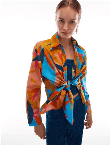 Pennyblack - Camicia ampia in popeline arancio