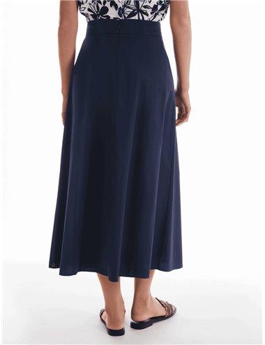 Pennyblack - Gonna in popeline di cotone blu cina