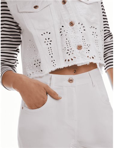 Pennyblack - Gilet con ricami sangallo bianco