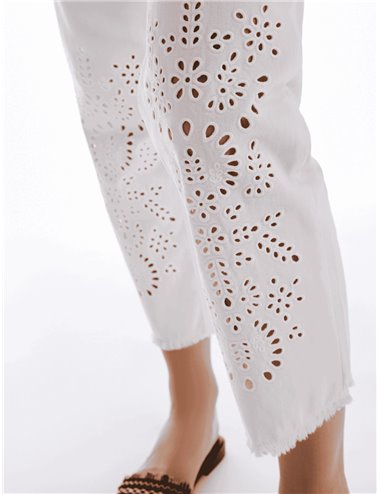 Pennyblack - Pantaloni con ricami sangallo bianco