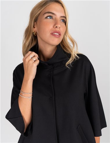 Jurere - Giacca in jersey punto Milano con maniche tre quarti nero