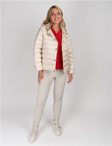 Gaia Life - Pantaloni dritti elasticizzati panna