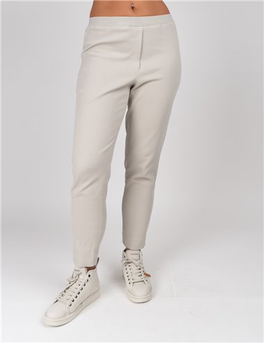 Gaia Life - Pantaloni dritti elasticizzati panna