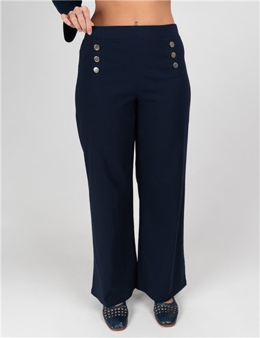 Elena Mirò - Pantaloni marinière blu