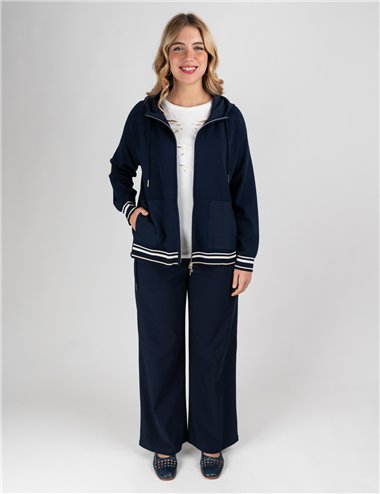 Elena Mirò - Pantaloni marinière blu