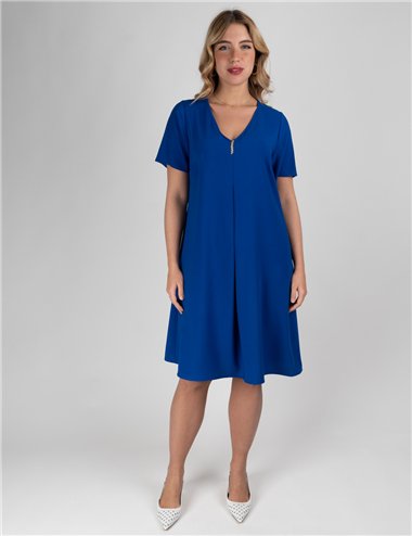 Gigliorosso - Abito scollo a V bluette