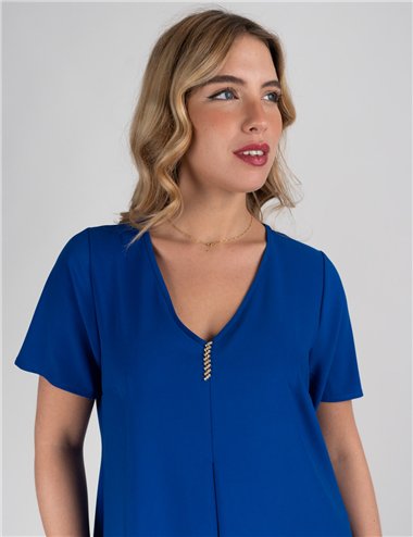 Gigliorosso - Abito scollo a V bluette