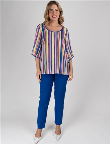 Gigliorosso - Pantalone con elastico in vita bluette