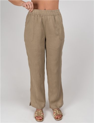 Barbara Lebek - Pantalone in lino beige