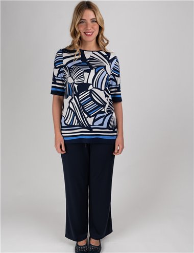 Barbara Lebek - Pantalone fluido con coulisse blu