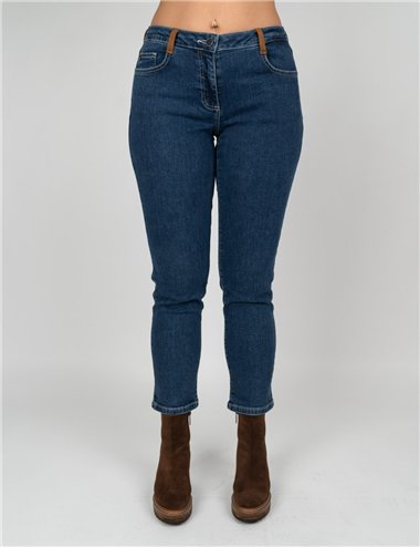 Persona - Jeans slim indenim di cotone blu