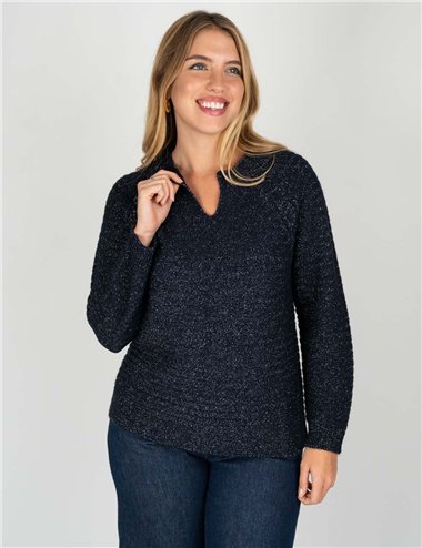 Persona - Maglia in misto lana e alpaca blu