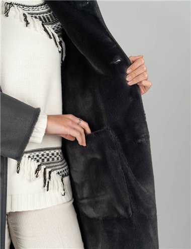 Persona - Cappotto reversibile grigio