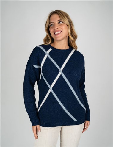 Gaia Life - Maglia girocollo in lurex blu