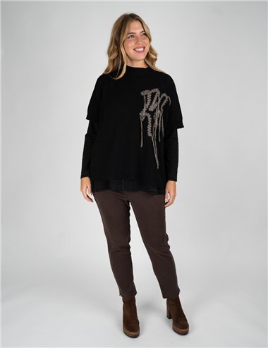 Gaia Life - Pantalone con elastico in vita marrone