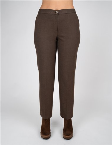 Gaia Life - Pantalone in tessuto stretch in fantasia marrone