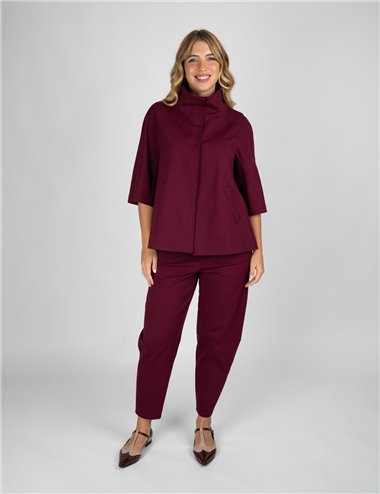 Jurere - Pantalone a in punto Milano stretch bordeaux