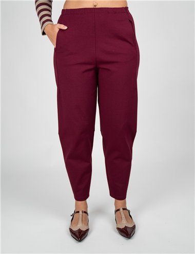 Jurere - Pantalone a in punto Milano stretch bordeaux