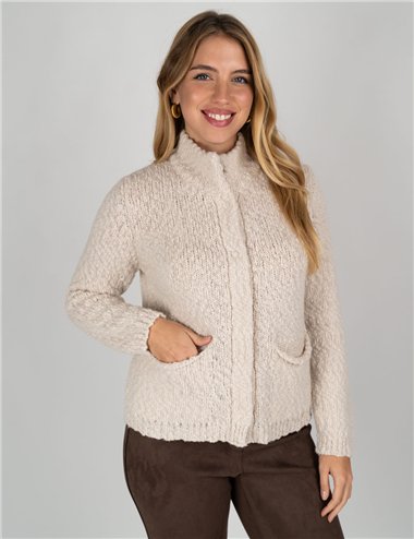 Frida Madè - Cardigan con bottoni panna