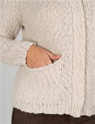 Frida Madè - Cardigan con bottoni panna