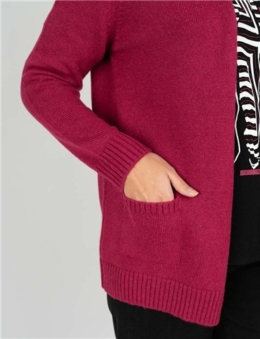 Barbara Lebek - Cardigan aperto con tasche bordeaux