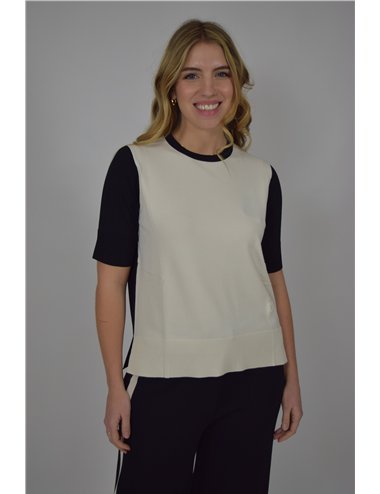 Elena Mirò - Maglia girocollo maniche corte bianco