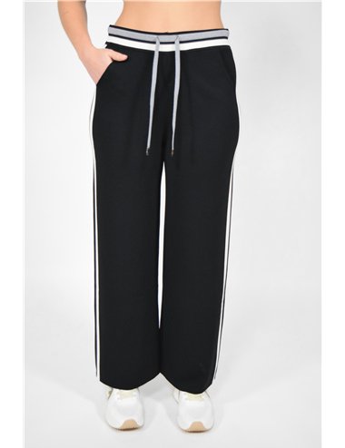 Elena Mirò - Pantaloni palazzo misto viscosa nero