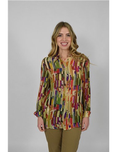 Elena Mirò - Camicia in viscosa stampata nero