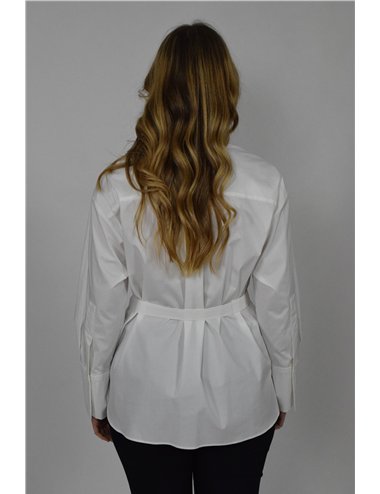 Elena Mirò - Camicia in popeline con cristalli bianco