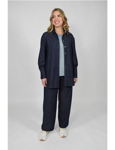 Elena Mirò - Camicia in chambray blu