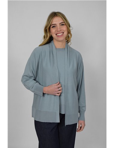 Elena Mirò - Cardigan aperto davanti azzurro