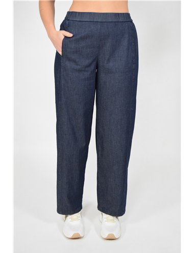 Elena Mirò - Jeans regular in Chambray, "Rose" blu