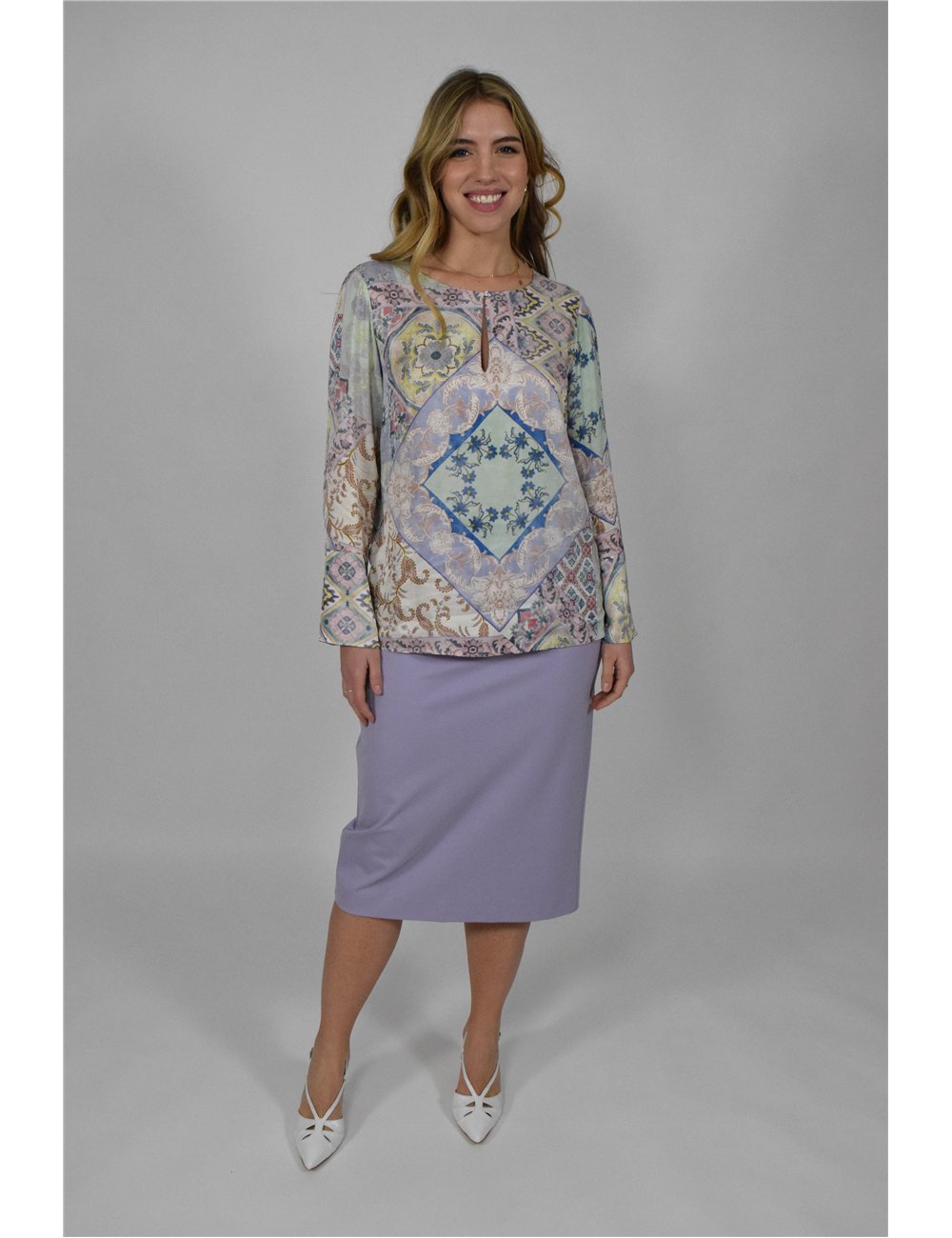 Elena Mirò - Gonna longuette glicine