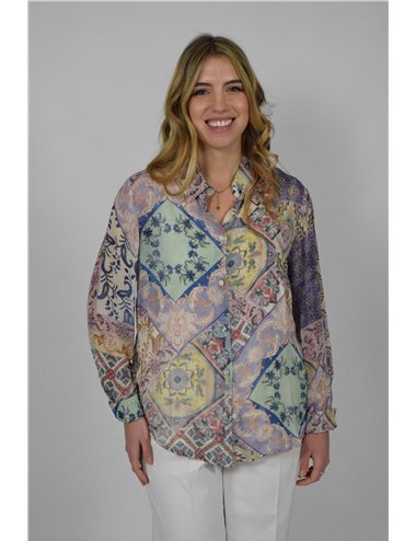 Elena Mirò - Camicia stampata viola