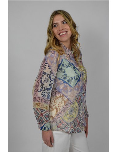 Elena Mirò - Camicia stampata viola