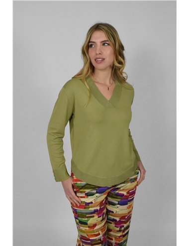 Elena Mirò - Maglia con scollo a V verde