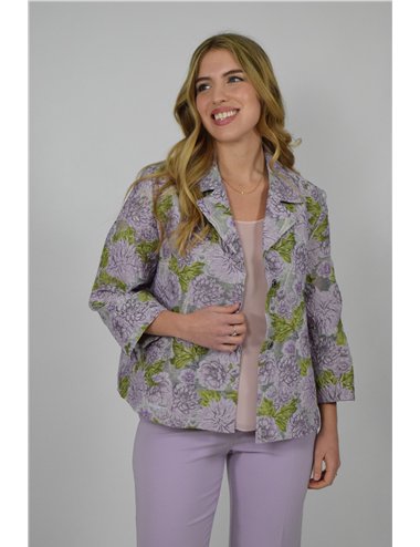 Persona - Giacca jacquard a fiori glicine