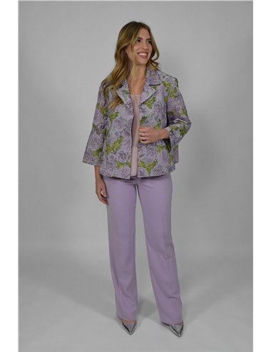 Persona - Giacca jacquard a fiori glicine