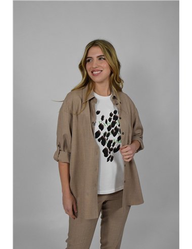 Persona - Camicia in popeline beige