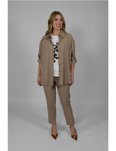 Persona - Camicia in popeline beige
