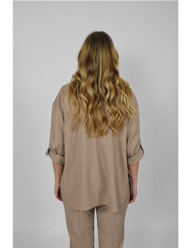 Persona - Camicia in popeline beige