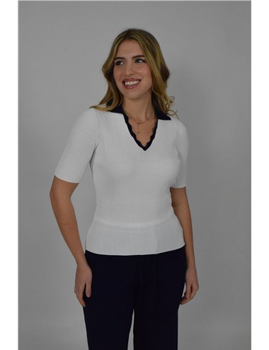 Persona - Maglia in viscosa stretch bianco