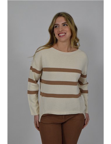 Persona - Maglia in cotone crêpe vaniglia