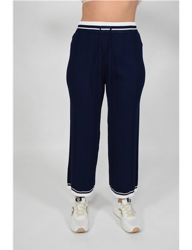 Persona - Pantaloni in viscosa a coste blu