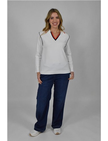 Persona - Maglia in viscosa stretch bianco