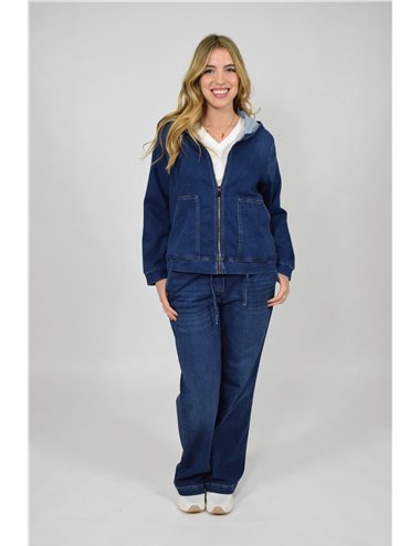 Persona - Pantaloni in felpa denim stretch blu