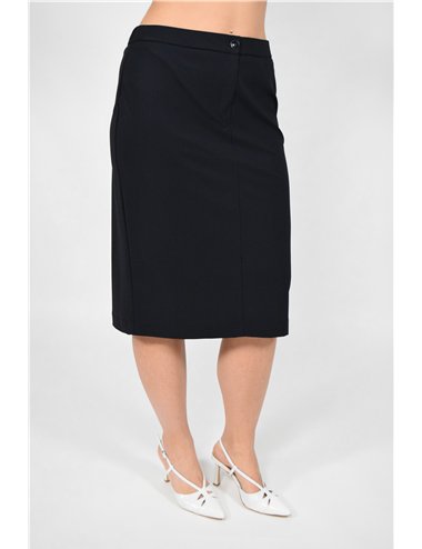 Gaia Life - Gonna a tubo con spacco centrale nero