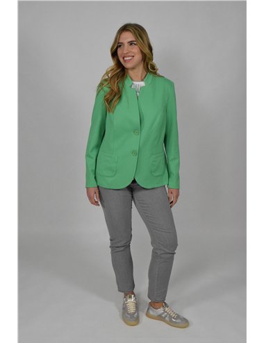 Barbara Lebek - Blazer monopetto lavorazione piquet verde