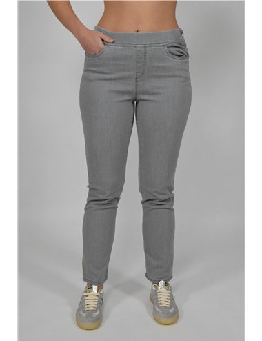 Barbara Lebek - Jeans 5 tasche con elastico in vita grigio 
