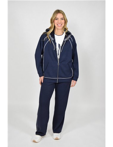 Barbara Lebek - Pantalone con coulisse ed elastico in vita blu